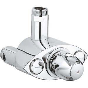 Grohe Grohtherm XL Thermostat-Brausebatterie in Chrom, Aufputz-Thermostat mit hoher Durchflussmenge.