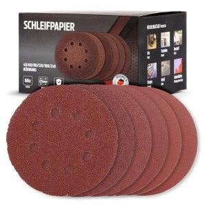 bestTools Schleifpapier Set, 66-teilig, 125mm, Körnung 40-240 für Exzenterschleifer.