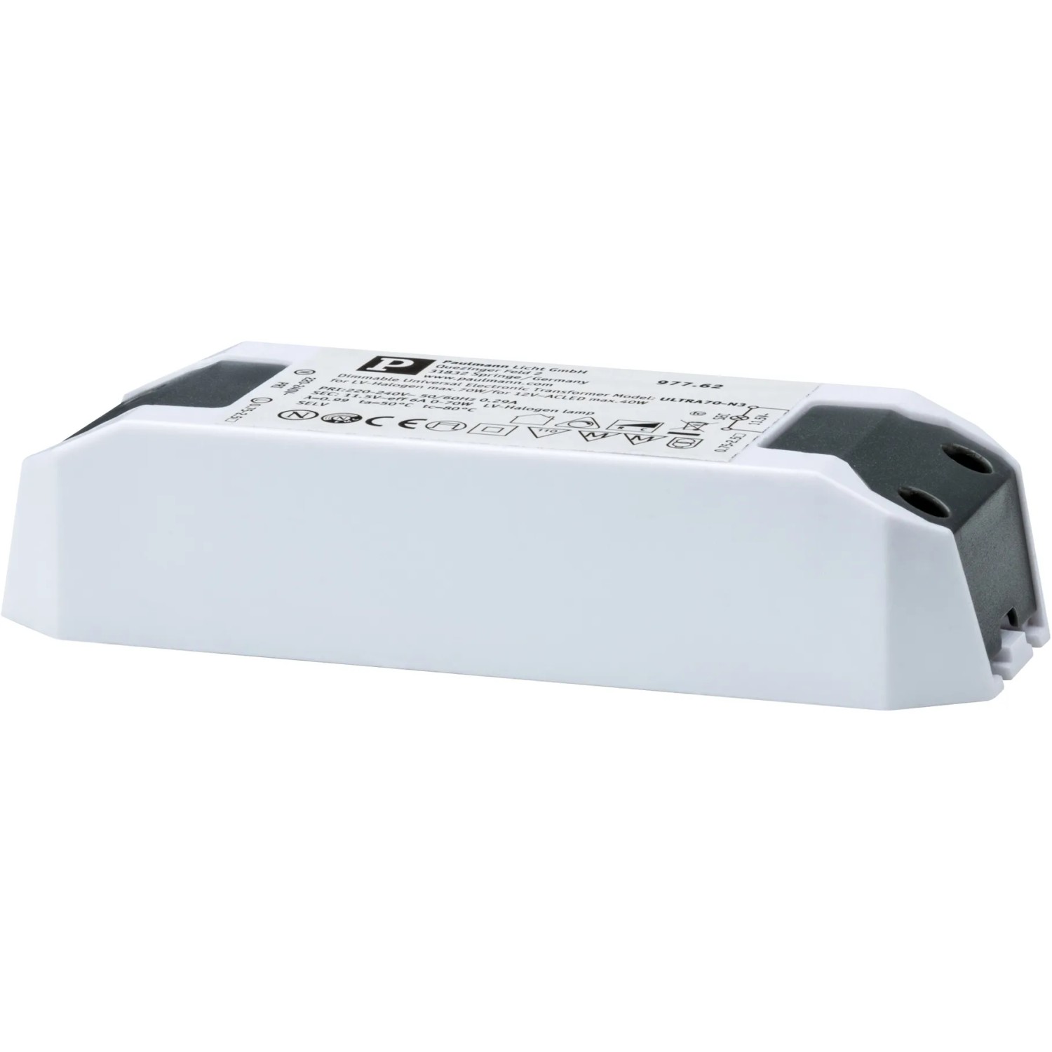 Paulmann Elektroniktrafo 12V, weiß, für Halo- und LED-Lampen bis 50W/30W, dimmbar.