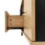 okwish TV Schrank mit Schubladen Stauraum Holzdesign 170x40x50.5cm Natur Schwarz_10