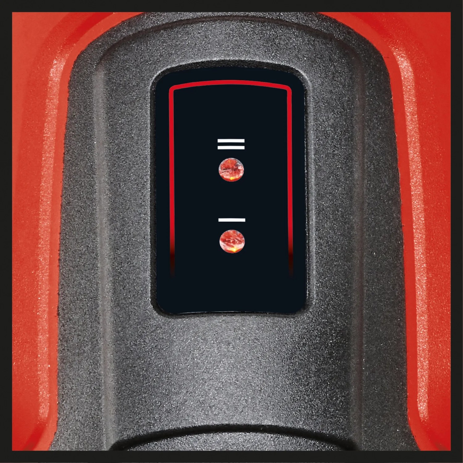 Detailaufnahme des LED-Displays der Einhell Akku-Heißluftpistole TE-HA 18 Li Solo.