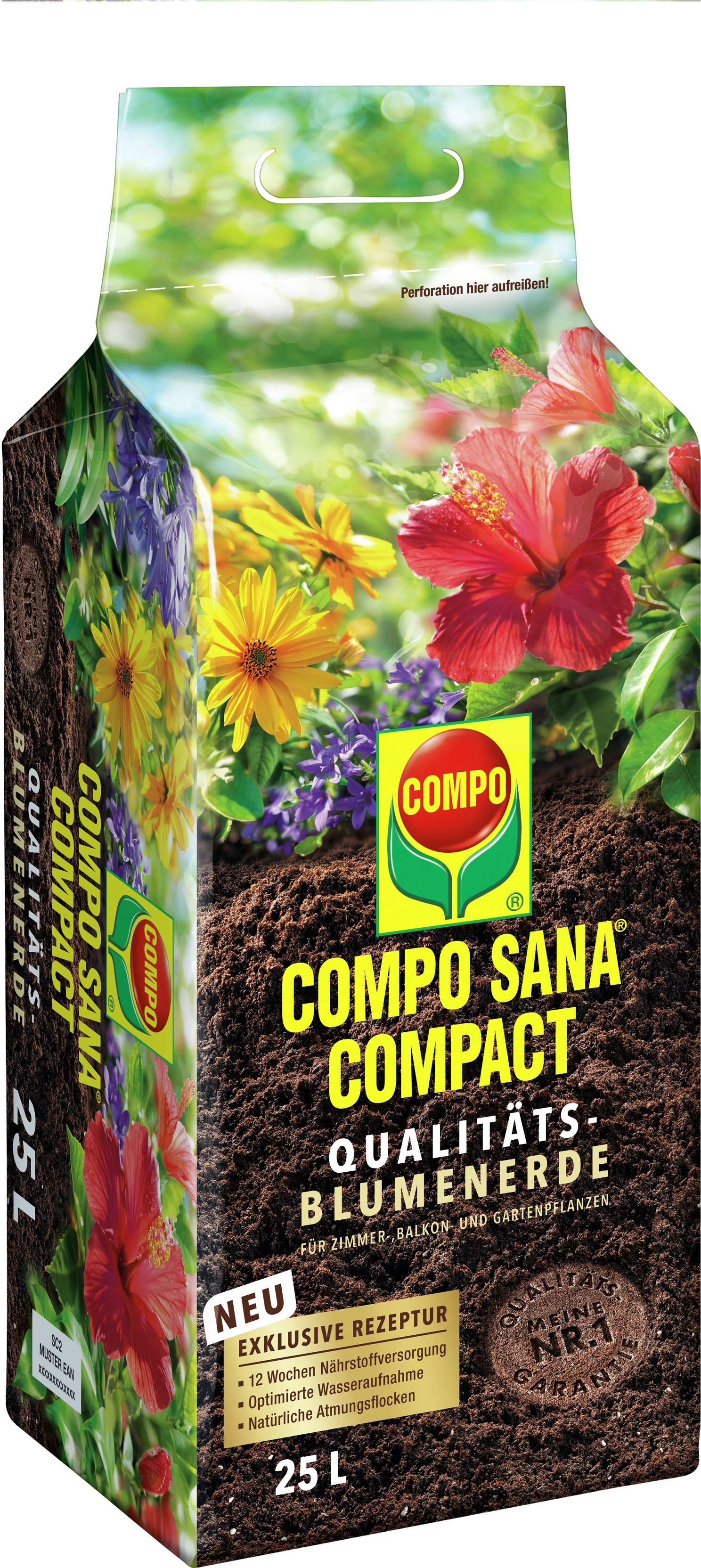 Compo Sana Compact QualitätsBlumenerde 1 x 25 l kaufen bei OBI