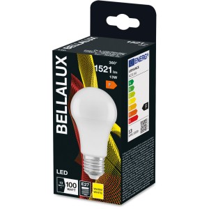 Bellalux E27 LED-Lampe, 13W, Glühlampenform in Verpackung.