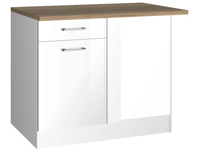 Hochglanz 110 kaufen OBI Möbel Mailand Weiß/Weiß Küchen-Eckschrank bei Held cm