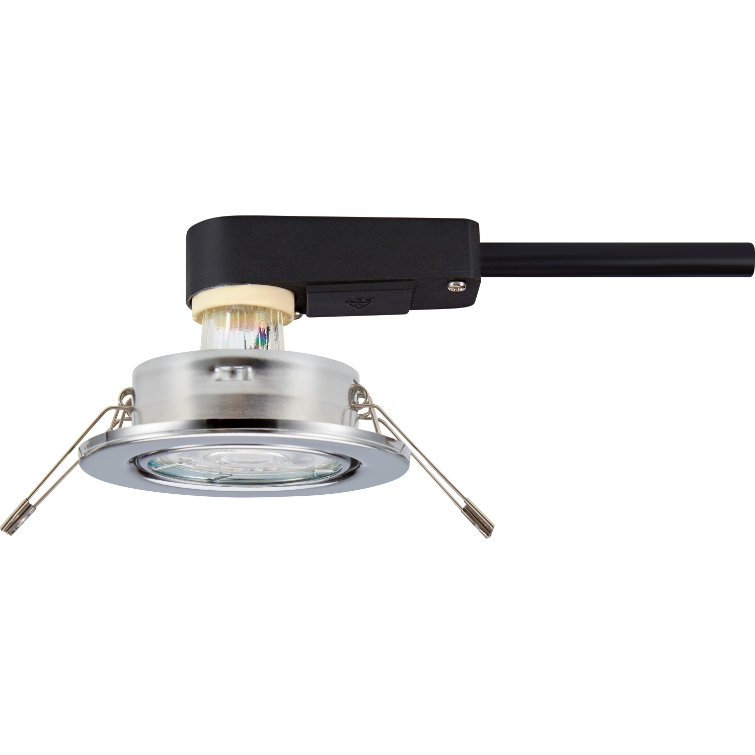 LED-Einbauleuchte, 3er-Set, Aluminiumfarben. Deckenspot mit GU10 LED Leuchtmittel, schwenkbar.