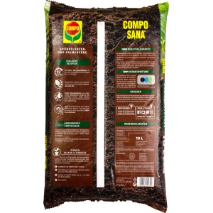 Sack Compo Sana Grünpflanzen- und Palmenerde, 10 l. Spezialerde für gesunde Pflanzen.