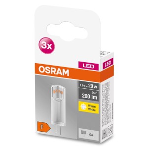 Osram LED-Lampe G4, 1,8W, 3er-Pack. Ovale, klare Form für stimmungsvolles Licht.