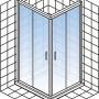 Schulte Eckeinstieg Kristall/Trend, 75x90x185 cm, Echtglas klar hell. Eckdusche mit Magnetverschluss.