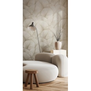 Beige Marburg Vliestapete Kumano 2 Floral: Natur-Look für Wohnräume mit floralem Muster.