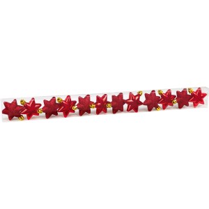 Baumschmuck-Set: 12 rote Sterne (glänzend & glitzernd) im transparenten Behälter.