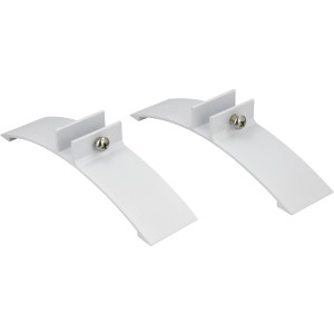 Zwei weiße Standfüße aus Aluminium für E2 IR-Heizpaneele Curve 18.