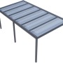 Anthrazitfarbene Terrassenüberdachung Professional mit klarer PC-Verglasung, 600x350 cm.