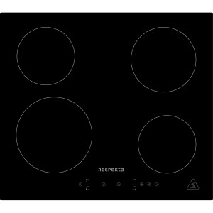 Respekta Induktionskochfeld Solero: Schwarzes Glaskeramikkochfeld mit 4 Kochzonen und Touch Control.