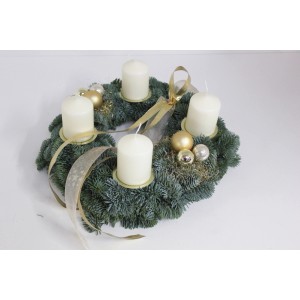 Adventskranz mit 4 Kerze Ø 35 cm Creme