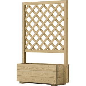 Kesseldruckimprägniertes Fichte Rankgitter Grinzing mit Pflanzkasten für den Garten.