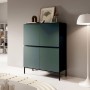 Selsey Highboard Bemmi 100 cm Hoch Dunkelgrün mit Schwarzen Beinen_2