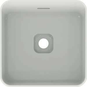 Aufsatzwaschtisch Ideal Standard Strada II, 40x40 cm, weiß, ohne Hahnloch, mit Überlauf.