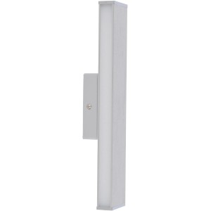 Moderne, weiße LED-Wandleuchte Dubai, 31,6 cm, aus Edelstahl für Innen- und Außenbereich.