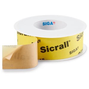 Siga Sicrall 60 Klebeband, 60mm x 40m, gelbes Dämmstoffzubehör auf Rolle.