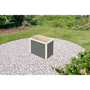 Karibu Hochbeet, 98x65 cm, terragrau, aus Holz. Ideal für Garten & Terrasse.