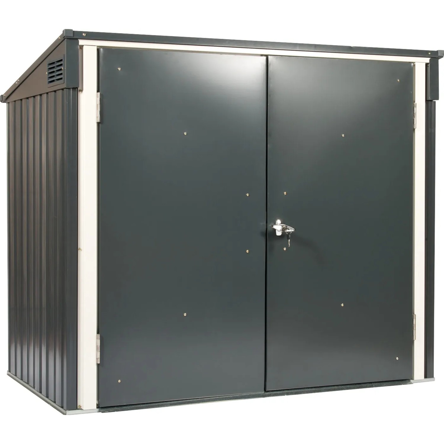 Duramax Mülltonnenbox, 154x131x96cm, Anthrazit/Weiß, abschließbare Doppeltür für 2 Tonnen.