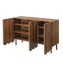 okwish Sideboard mit Wellentüren Wohnzimmer Flur Esszimmer 120x35x80cm Braun