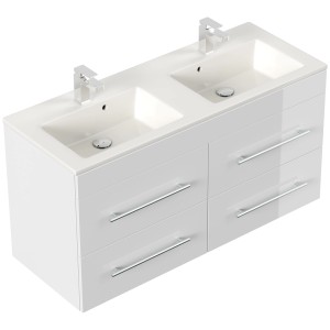 Posseik Badmöbel Homeline 120 Weiß Hochglanz