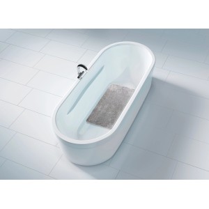 Wenko Wanneneinlage Concrete, 70x40 cm, in Badewanne. Rutschfeste Badewannenmatte im Beton-Look für mehr Sicherheit.
