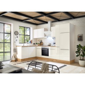 Respekta Küchenzeile Marleen 310 cm Artisan-Eiche Weiß Winkel