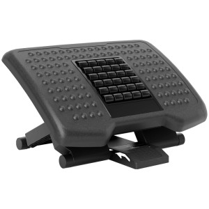 HOMCOM Fußstütze Schreibtisch ABS Schwarz 46L x 35B x 11-17H cm