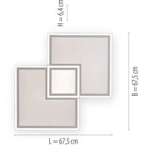 Weiße LED-Deckenleuchte Edging, 67,7x67,7 cm, CCT 2700-5000K, dimmbar.