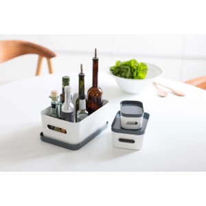 SmartStore Compact Aufbewahrungsbox Deckel M grau, auch als Tablett nutzbar.