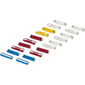 20-teiliges Keramik Sicherungs-Set für Autoelektrik in verschiedenen Farben und Stärken.