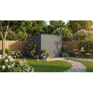 Weka Metall-Gerätehaus Gary 292 cm x 298 cm Anthrazit