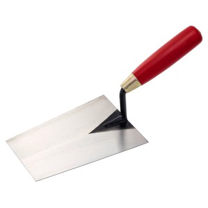 Maurerkelle, 180 mm, Stahlblatt und Holzgriff.