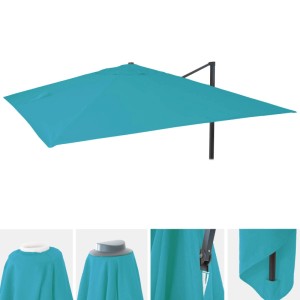 Türkiser MCW Ersatzbezug für Sonnenschirm A96, 3,5x3,5m. Bezug aus Polyester.