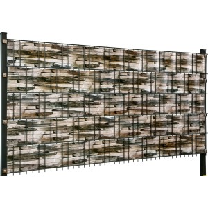 Floraworld PVC-Sichtschutzrolle in Schieferstein-Optik für Zaunbau, flexibel und blickdicht.