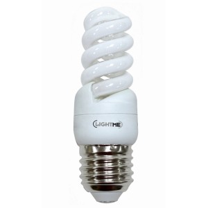 Energiesparlampe E27, 9W, Spiralform, warmweißes Licht für Wohnräume.
