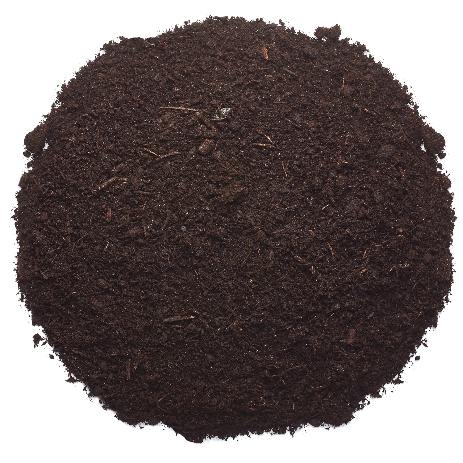 Nahaufnahme von OBI Rhododendronerde, einer dunklen, torfreduzierten Erde für Moorbeetpflanzen.