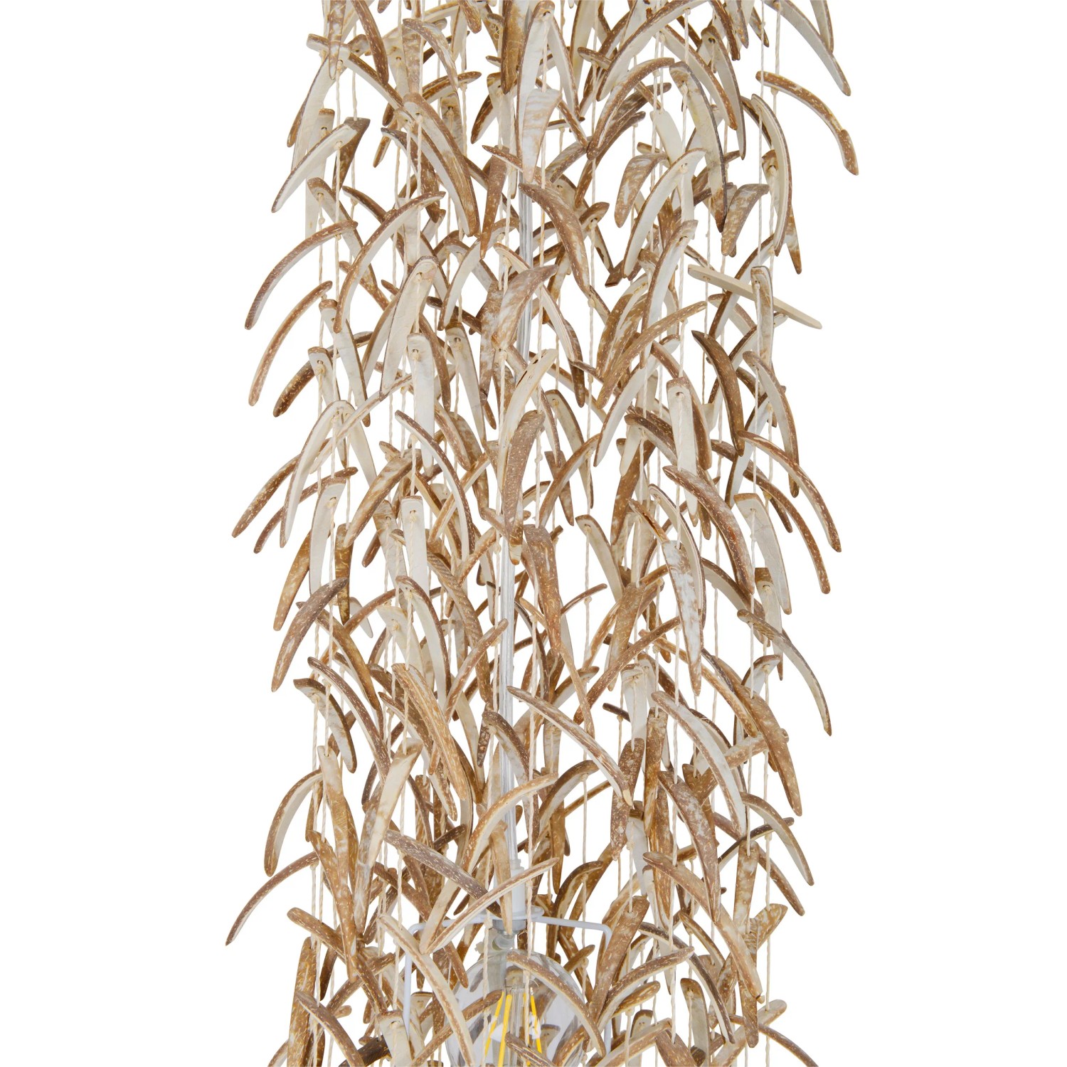 Näve Pendelleuchte Kokos, 180 cm, mit Kokosschalen verziert, für Wohn- und Esszimmer.