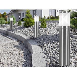 Globo Außenwegeleuchte XELOO aus Edelstahl im Garten, Wegeleuchten.