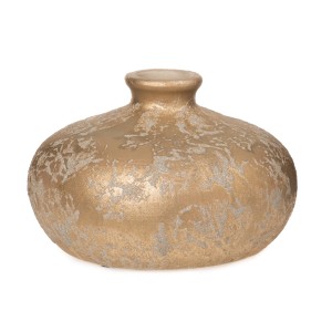 Weihnachts-Deko Vase Flach 26 cm x 15 cm Gold