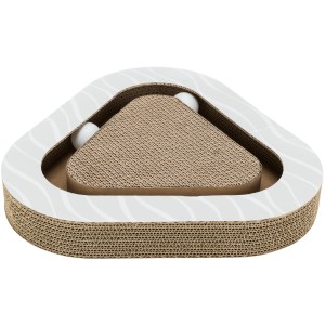 Trixie Kratzpappe mit Bällen, Katzenminze, dreieckige Form. Kratzbrett für Katzen.