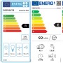 Energieeffizienzlabel der Respekta Premium Winkelküche mit Angaben zu Herd, Haube, Geschirrspüler und Kühl-Gefrierkombi.