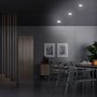 Szene mit Briloner LED-Einbauleuchten Plat, 1er-Set, weiß, neutralweiß, in modernem Wohnraum.