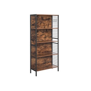 Vasagle Standregal mit 4 Ablagen, braun-schwarz, inklusive 4 S-Haken.