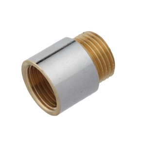 Verchromte Hahnverlängerung aus Messing, 24,2 mm (3/4 IG) x 26,4 mm (3/4 AG) x 20 mm, für Gewindefittings.