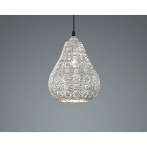 Graue Trio Pendelleuchte Jasmin im Antik-Look mit filigranem Muster.