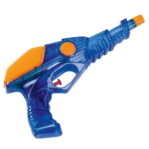 Blaue Happy People Wasserpistole WP 250 mit orangenen Akzenten.