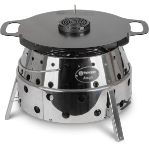 Petromax Grillplatte für Atago: Stahl Plancha-Platte auf dem Atago Grill. Grillutensil für vielfältige Nutzung.